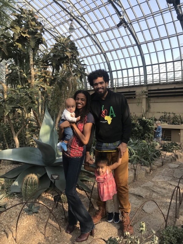 Tayo's family today at the Garfield Park Conservatory in Chicago.
