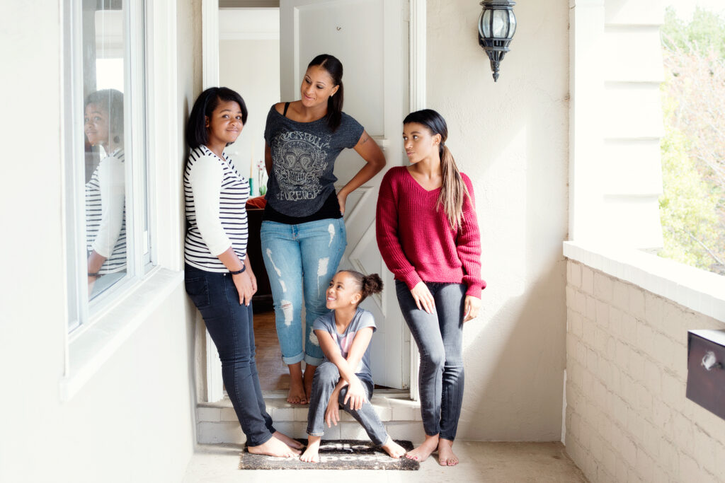 Angela Benton with her daughters