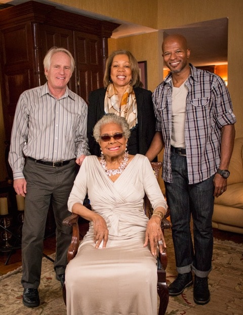 From left to right: Co-directors Bob Hercules, Rita Coburn-Whack, the film's director of photography, and Dr. Maya Angelou. 